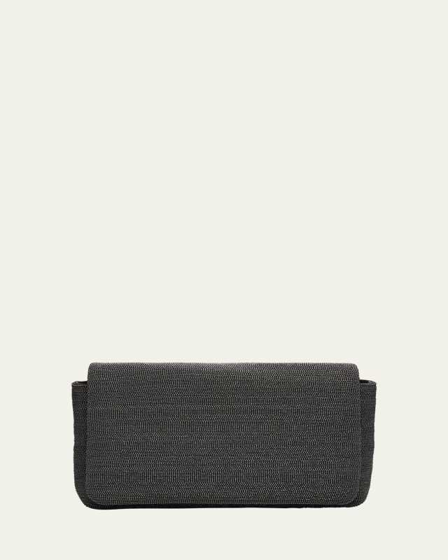 Monili Convertible Flap Leather Clutch Bag